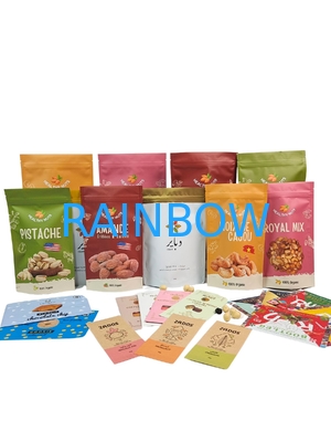 Sacchetto con cerniera in foglio di alluminio termosaldabile per imballaggio snack alimentare biodegradabile per noci, tè, caffè, cibo per animali domestici