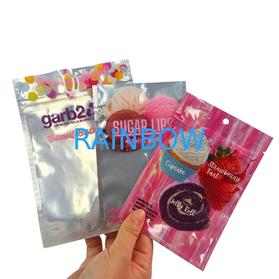 Disegno su misura Chiusura a prova di umidità Chiusura chiusura chiusa trasparente anteriore Foglio di alluminio Retro Sacchetto di plastica Mylar per lo zucchero