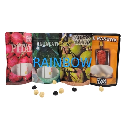 Imballaggio in sacchetto a tre lati sigillo piatto riutilizzabile finestra a ziplock Mylar Folia di alluminio sacchetti di plastica riutilizzabili
