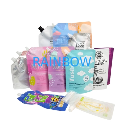Sacchetto di imballaggio in plastica liquida con bocchetto a spruzzo per bevande cosmetiche