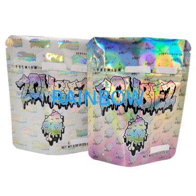 Busta in Mylar Olografica Richiudibile a Prova di Odore Stand Up Pouch 3.5g/7g/1oz/1lb Caramelle Gommose Snack Sacchetto di Plastica con Cerniera
