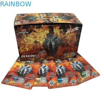 Ingrosso Personalizzato Rhino 100k 150k 200k Capsule Integratori Medicine Confezione 3D con Scatola Espositiva in Cartone