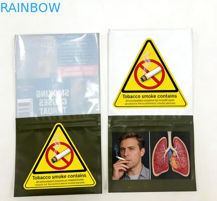 Sacchetto pre-rollato con cerniera di chiusura confezionamento alimentare commestibile di grado alimentare con sigillo a tre lati sacchetto di plastica per tabacco sacchetto Mylar