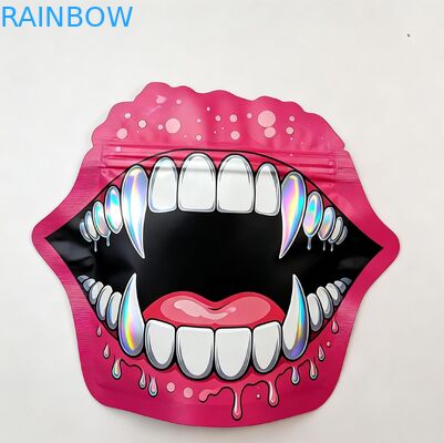 Sacchetti in Mylar Olografici Soft Touch con Zip per Caramelle Erbe Fiori Secchi Gommose Biscotti Zucchero Confezionamento a Prova di Bambino