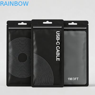 Stampa su misura Sacchetto di imballaggio riciclabile in PVC in plastica opaca ricapribile con sigillo a tre lati