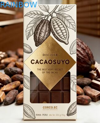 Scatola personalizzata in carta Kraft biodegradabile per uso alimentare con finestra trasparente per il confezionamento di barrette di cioccolato