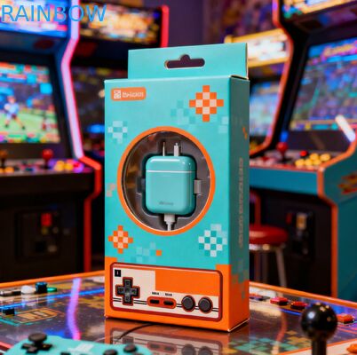 Quantità personalizzabile Scatola di carta spessore 350 g con finitura stampata a caldo per l'imballaggio del cavo USB