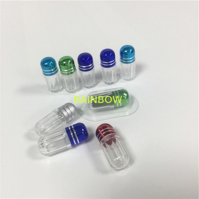 Stile di plastica dell'ottagono delle bottiglie di pillola di PS Mini Rhino Pills Container Clear con il cappuccio del metallo